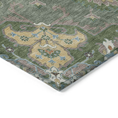 Machine Washable Indoor/Outdoor Huseby ACN2194 Global Rug
