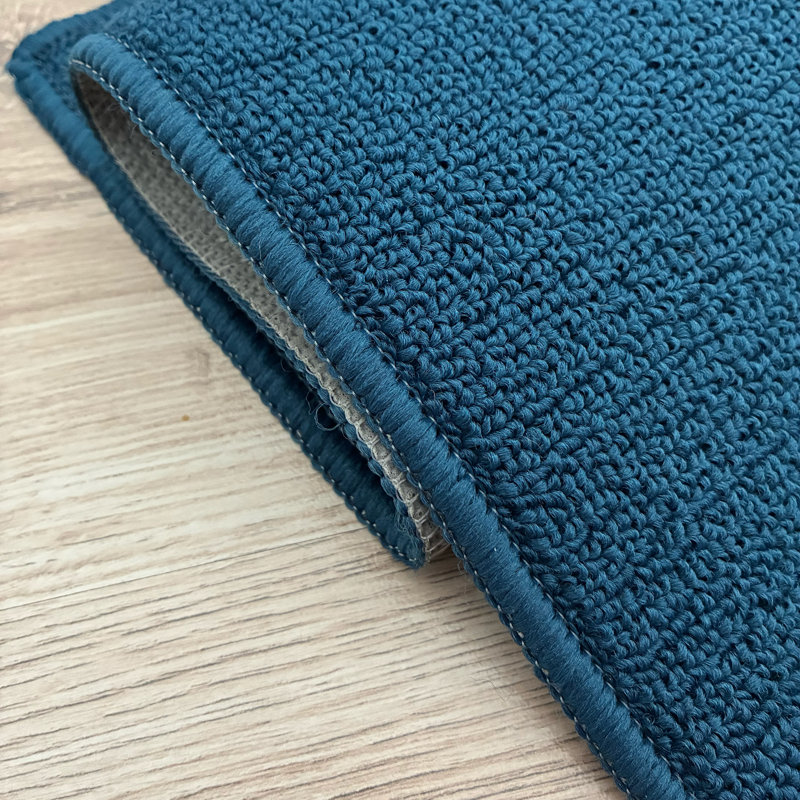 Tapis d'escalier vert uni antidérapant lavable à la machine, Marine, 26" L x 7" W, 13