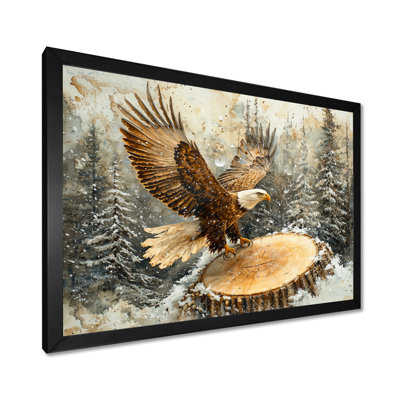 Eagle Flight Of The Hunter In Winter II - Eagle Wall Art