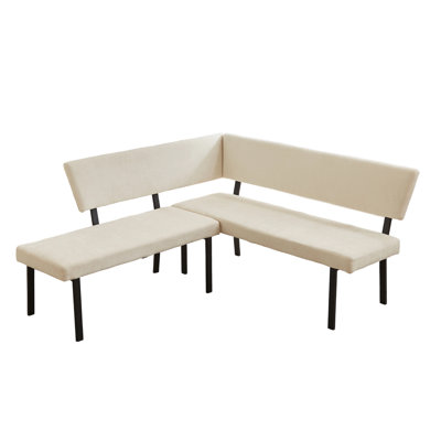 Modern Corner Bench With Upholstery And Metal Legs by Latitude Run