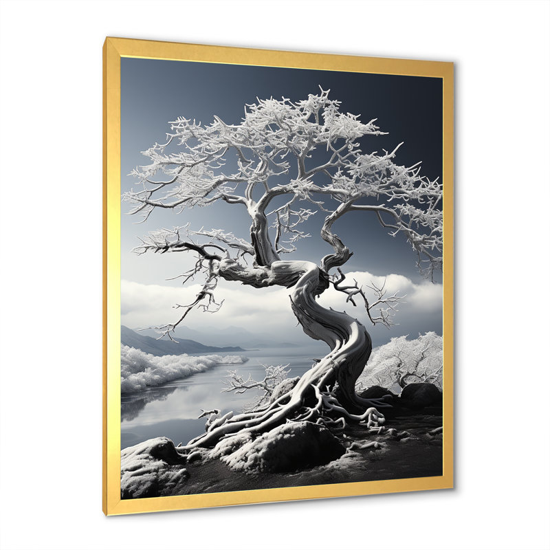 «Dreams» sur toile, noir et blanc, H 32 po x l 16 po x P 1 po, Cadre doré simple