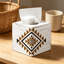 Couvercle de boîte à mouchoirs en bois de style sud-ouest avec motif aztèque, style cube mexicain rétro pour décoration intérieure, salle de bain et salon