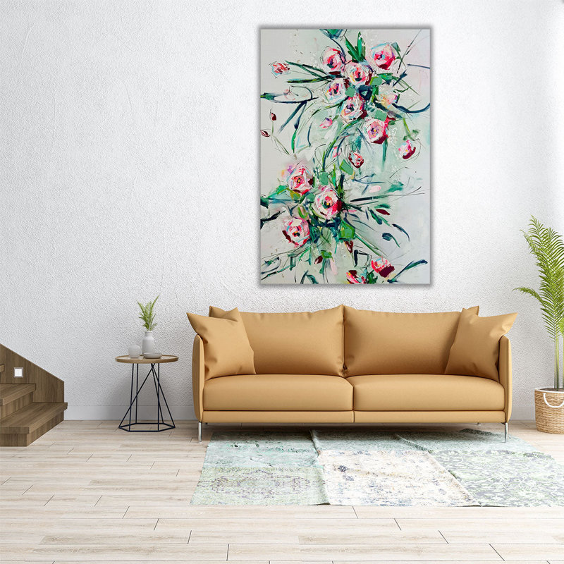 Fleurs sauvages - reproduction d'art sur toile, H 24 po x l 16 po