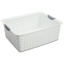 OGGI Clear Stacking Storage Basket with Handle - Plastic Caddy  with Handle, Ideal Kitchen Undershelf Basket, Bathroom Storage Bin, Beauty  Product Organizer, Cleaning Basket, Makeup Caddy, Size 14x9x5 : Home 