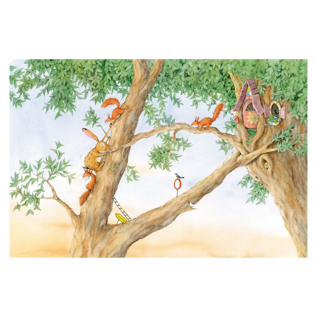 Josi Rabbit - The Squirrel's House 1.9m x 2.88m Textured Matte Peel & Stick Wall Mural