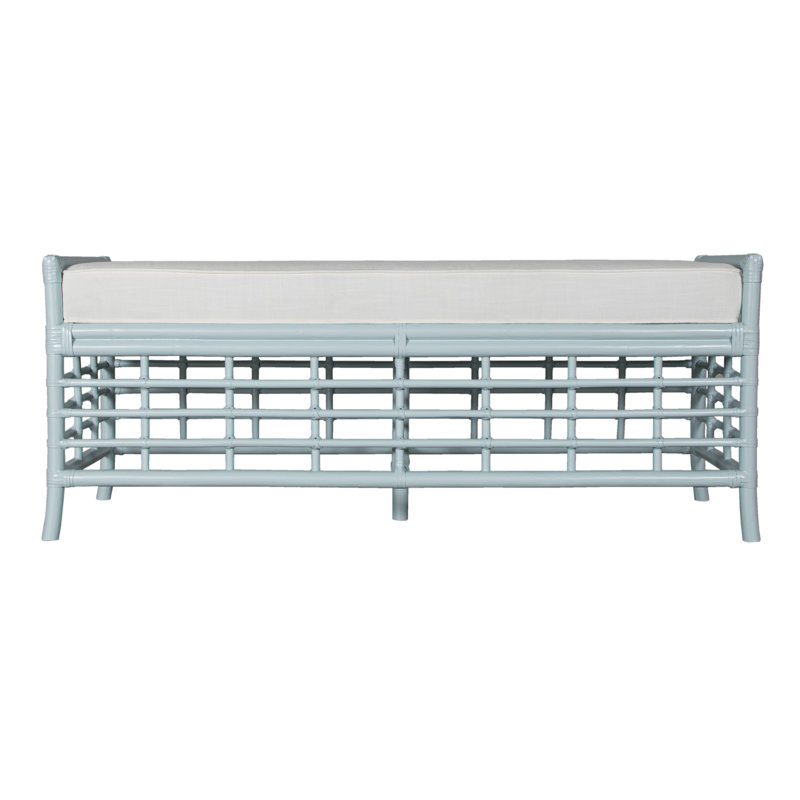 Luna Upholstered Bench, Light Blue