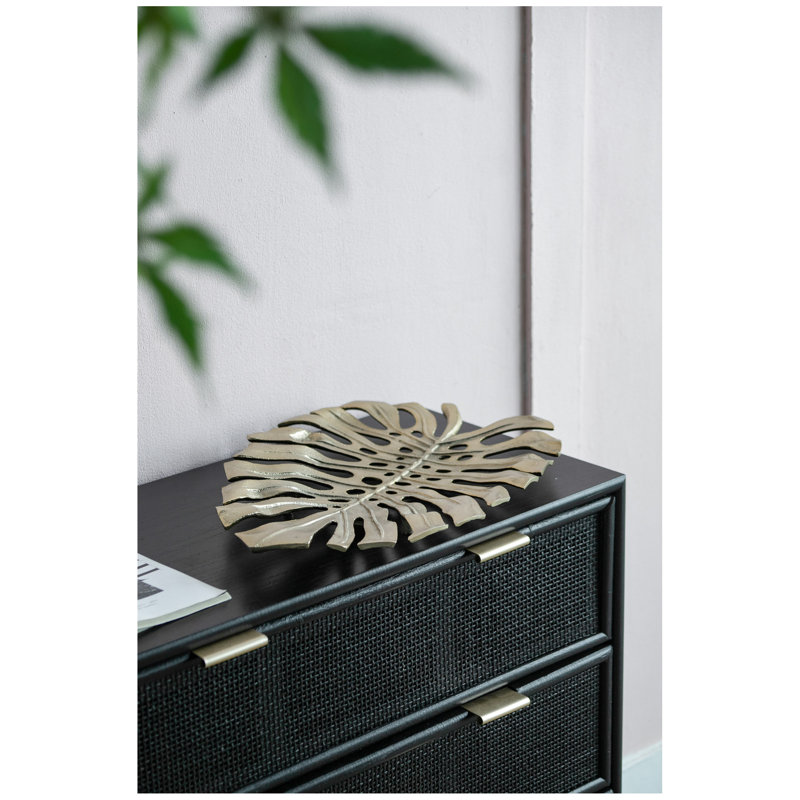 Décoration murale feuille d'or 24,8X17,3X2 "Monstera