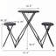 Table d'appoint 57,5 x 23,6 x 39,8 po avec deux sièges