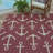 Solterra Dockside Red Cream Beige Nautical Achor Flatweave Polypropylene Indoor/ Outdoor Area Rug-114547358