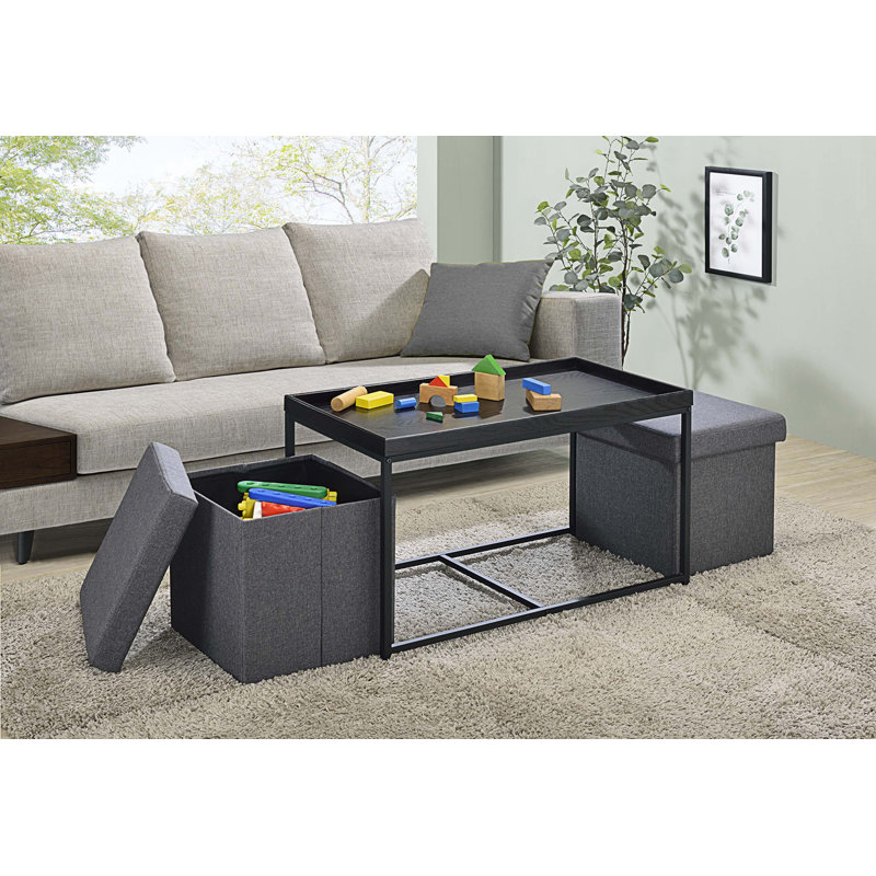 Table basse avec rangement Murph, Noir
