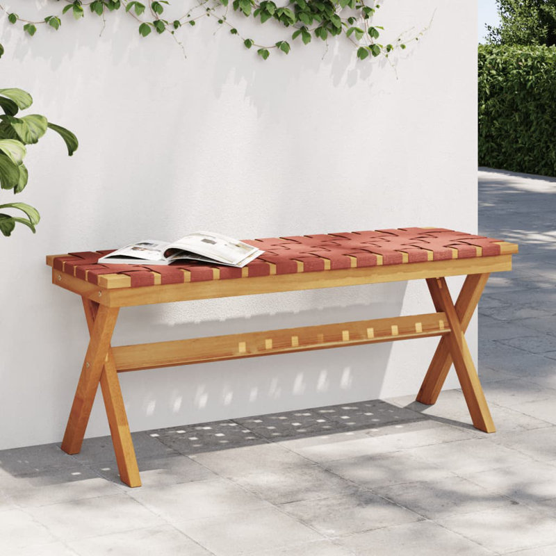 Vidaxl Garden Bench in Acacia and Fabric, Red