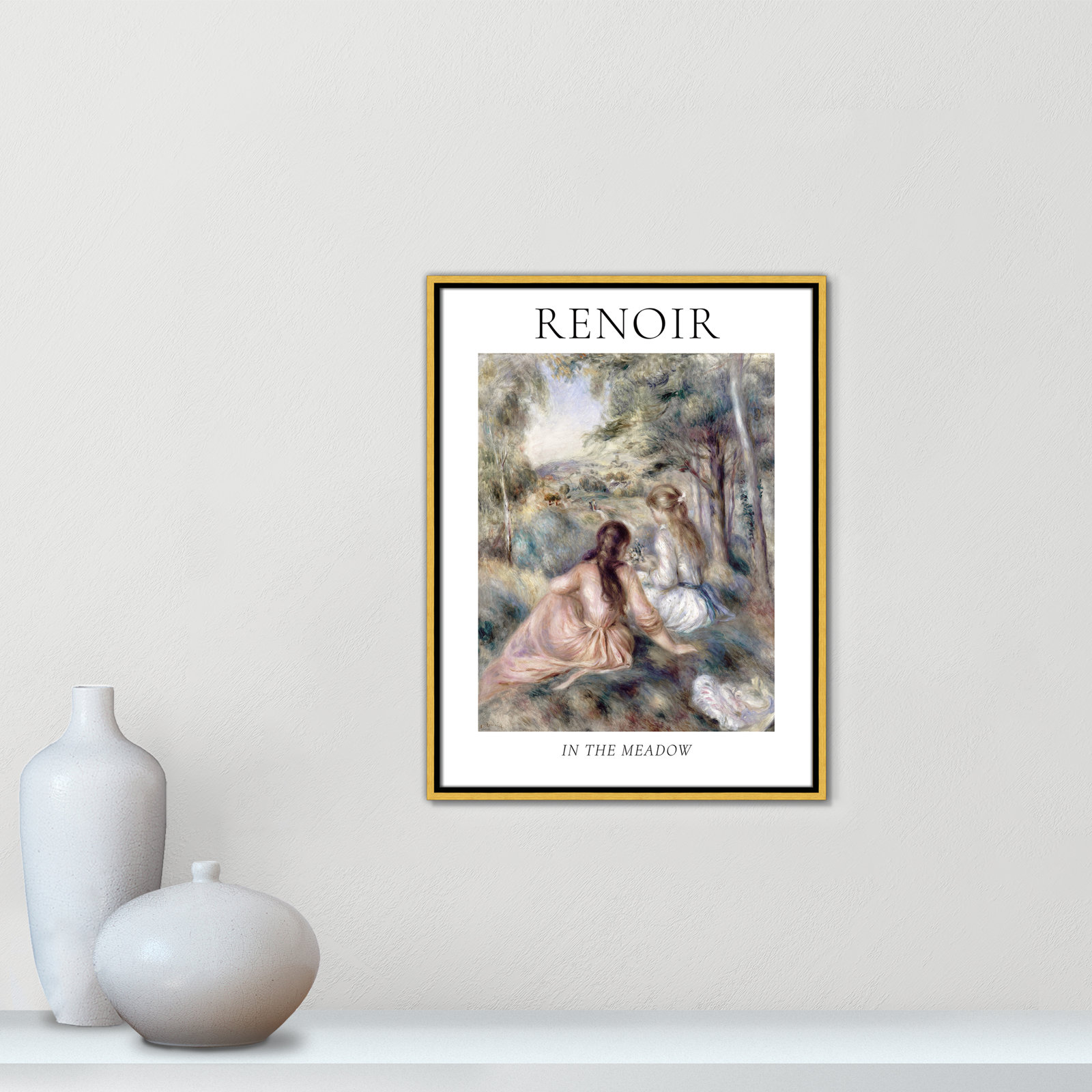 Old Masters Collection "In the Meadow" Print, Gold Floater Frame, No, 25.5" H x 19.5" W x 2" D