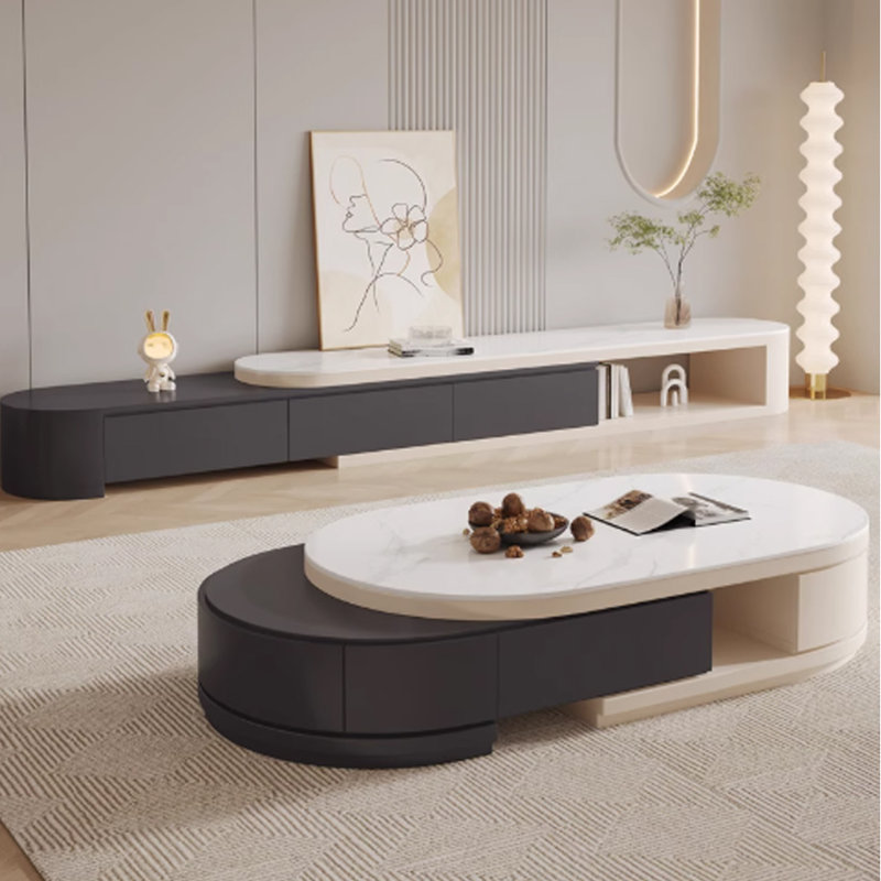 Table basse Luxury, Crème/noir