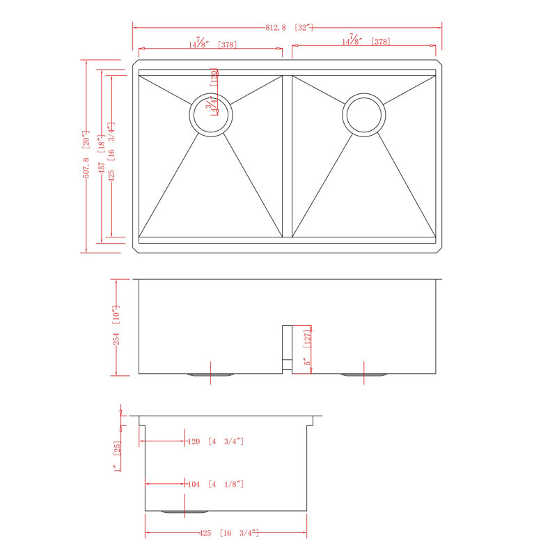 Évier de cuisine Dakota Zoria contemporain à encastrer sous plan, 50/50 cuves, en acier inoxydable 304 - DSL-5050LD