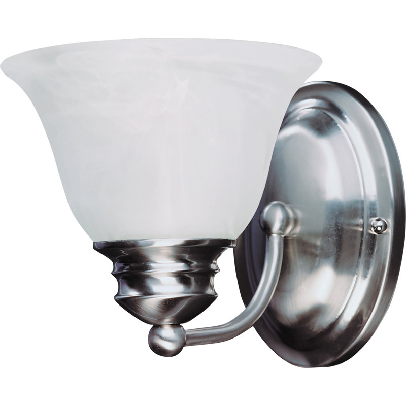 Olli Armed Sconce, Marble, Satin Nickel