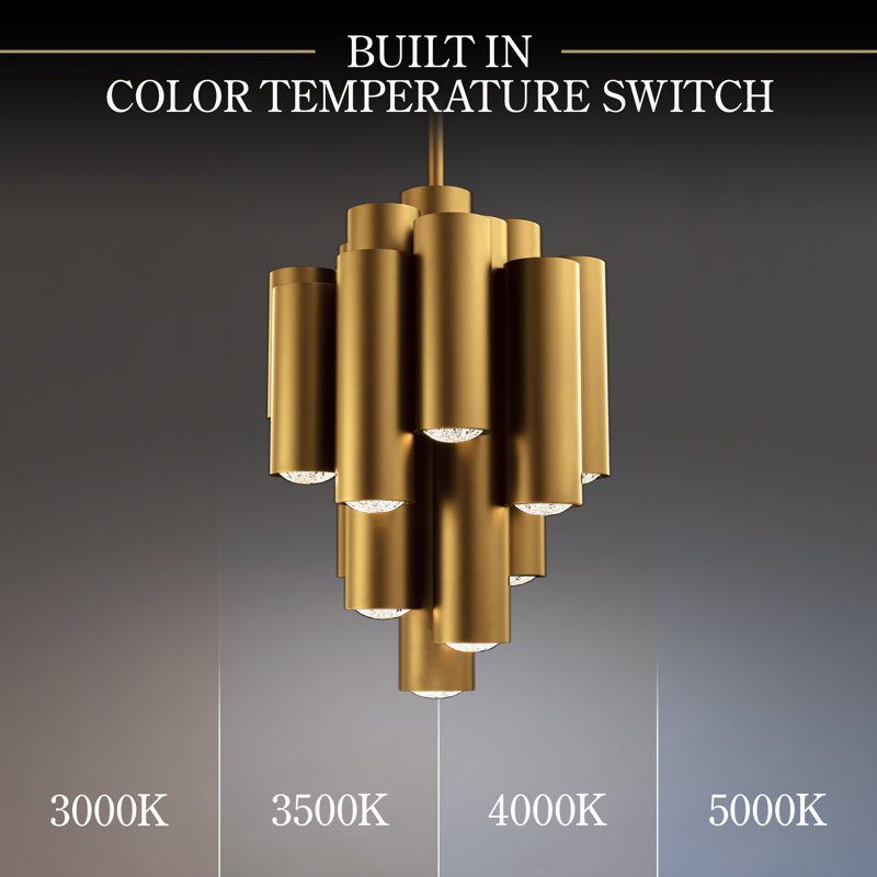 Tamara 16 - Light LED Pendant, 82 W, 31.63" H x 21.25" W x 21.25" D, Aged Brass
