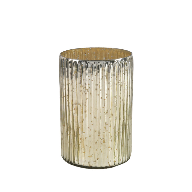 Vase de table en verre Granit, H 6 po x l 4 po x P 4 po, Champagne