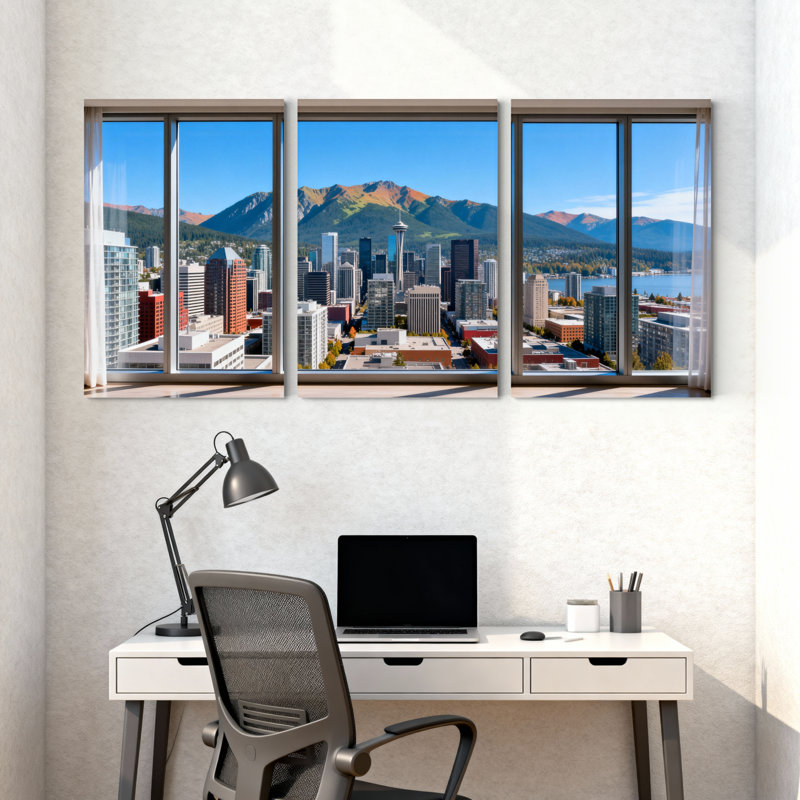 Scénario et paysages urbains, H 36 po x l 72 po