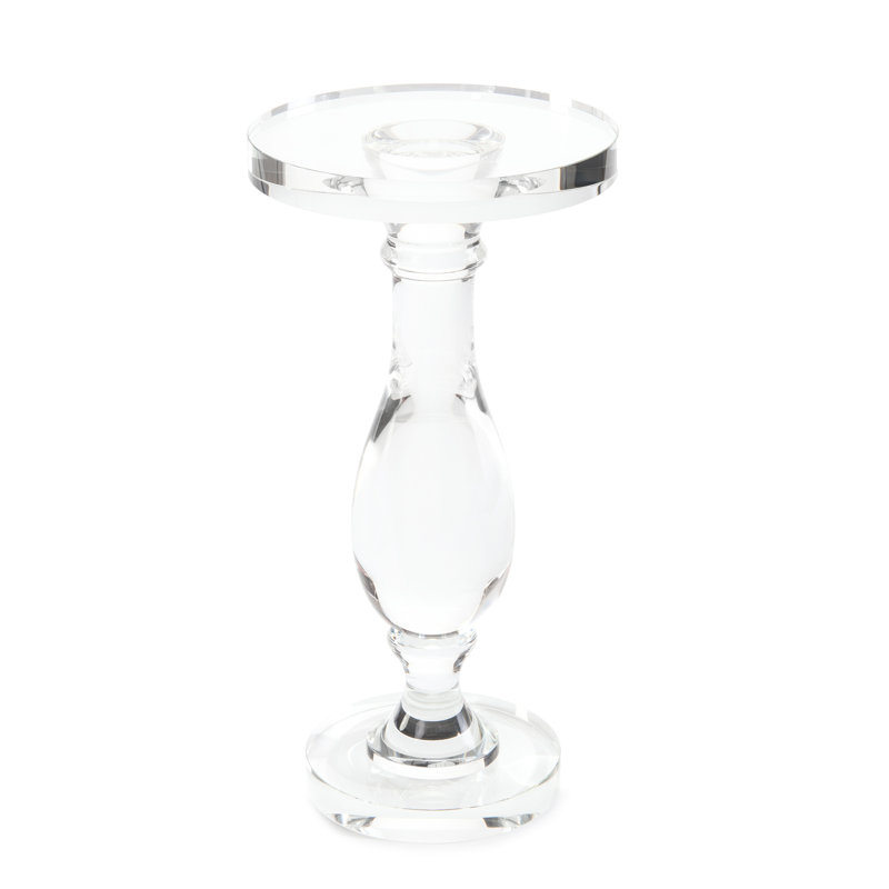 Clear Crystal Round Pedestal Accent Table