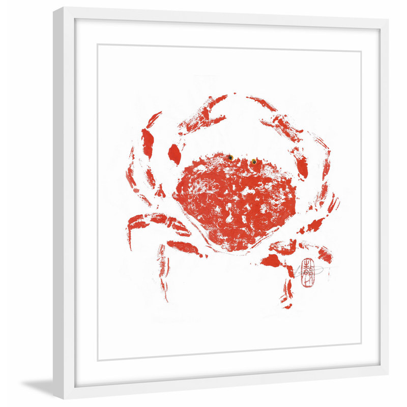 « chanceux crabe », reproduction d’art encadrée, H 24 po x l 24 po x P 1,5 po