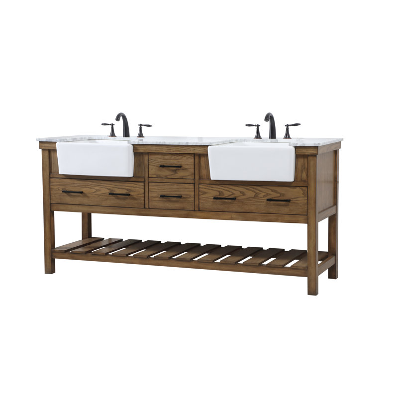 Meuble-lavabo double 72 po Pelaghia, Driftwood