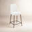Wyatt Upholstered Bar Stool In Ricotta Boucle And Bronze Metal-907989613