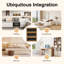 Armoire de rangement autoportante en bambou avec portes en acrylique Semla