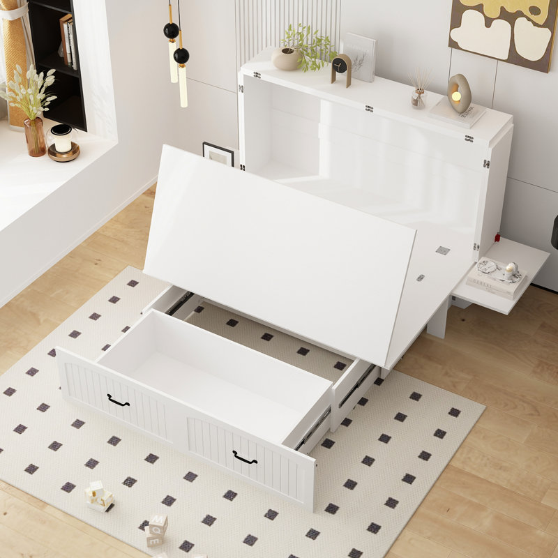 Lit escamotable avec tiroir de rangement, lit mural gain de place pour la maison, le bureau ou la chambre d'amis