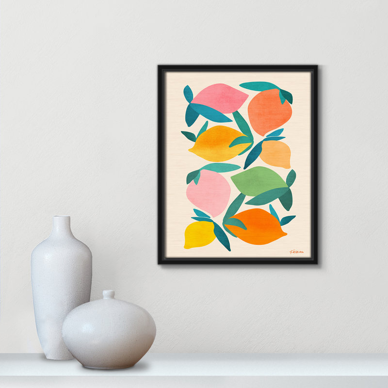 Imprimé «Wild Mango» par Gallagher, Toile avec cadre, L 12,5 po x H 15,5 po, Cadre flottant noir