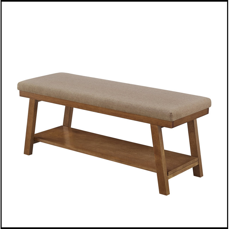 Lin rembourré Shryock avec tablette de rangement, Brown