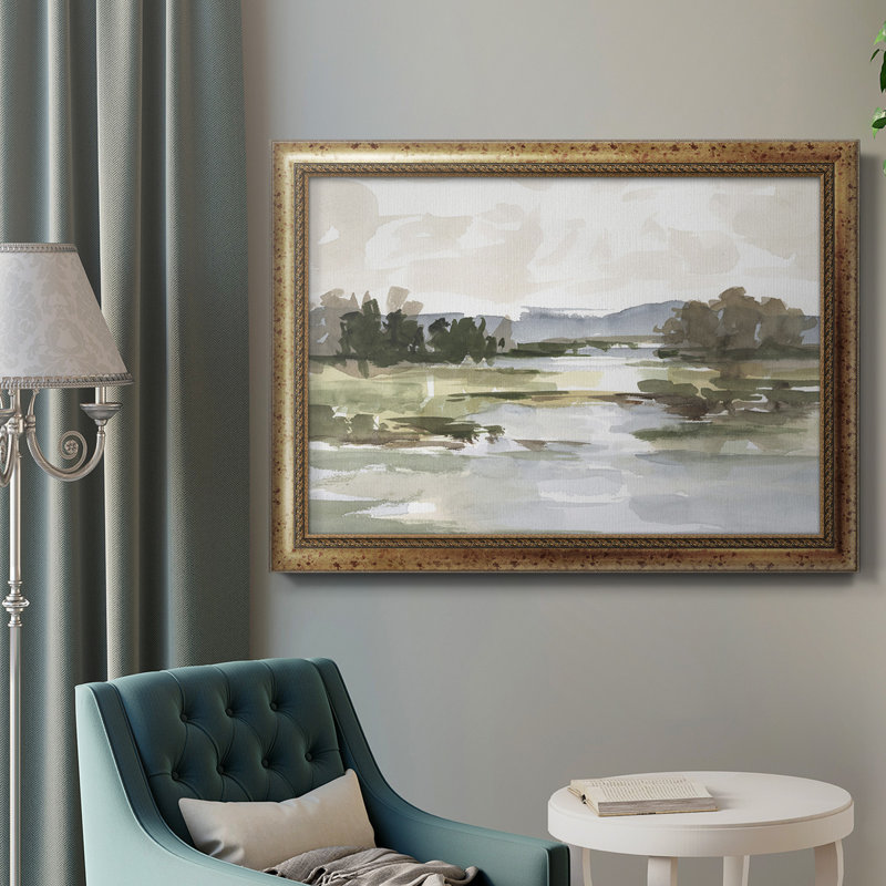 Autumn Stream II, toile encadrée de qualité supérieure - prête à être accrochée, H 36 po x l 24 po, Or