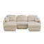 Canapé modulaire surdimensionné en U 105 po chenille beige avec repose-pieds 105 po-1235946348-1235946350