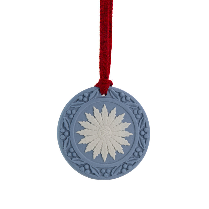 Festive Flower Ornament, Blue & White