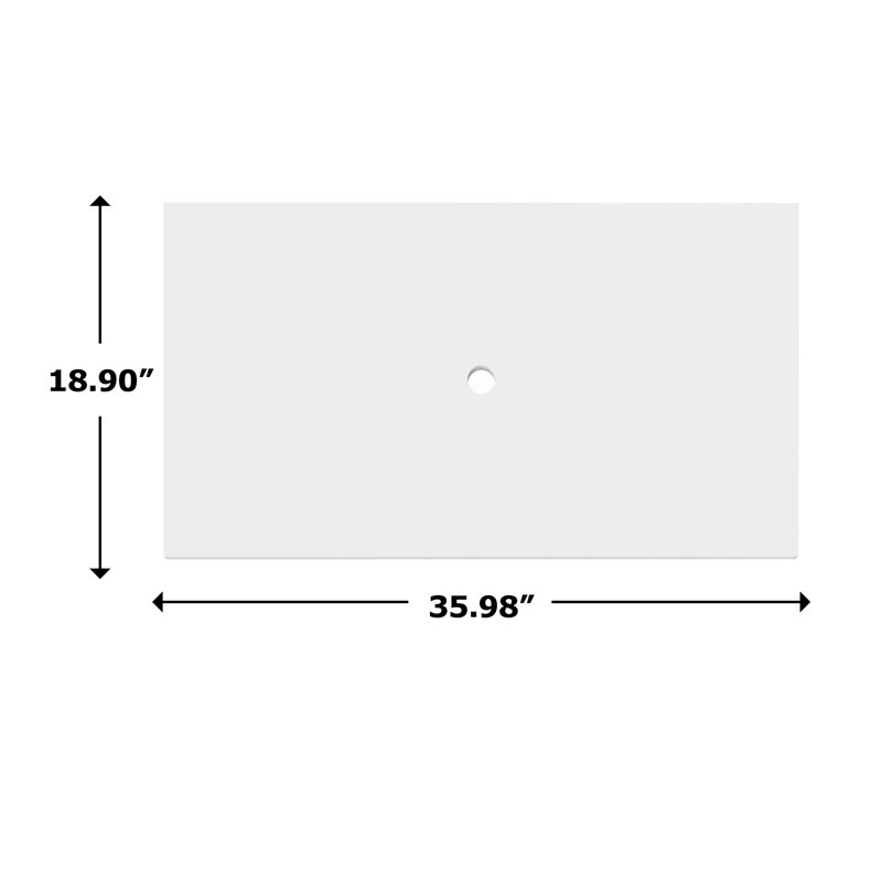 Plateau de meuble-lavabo moderne 36 "avec lavabo vasque - blanc, White