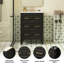 Meuble-lavabo simple de style rétro de 61 cm (24 pouces) avec lavabo en céramique et meuble en bois massif noir.
