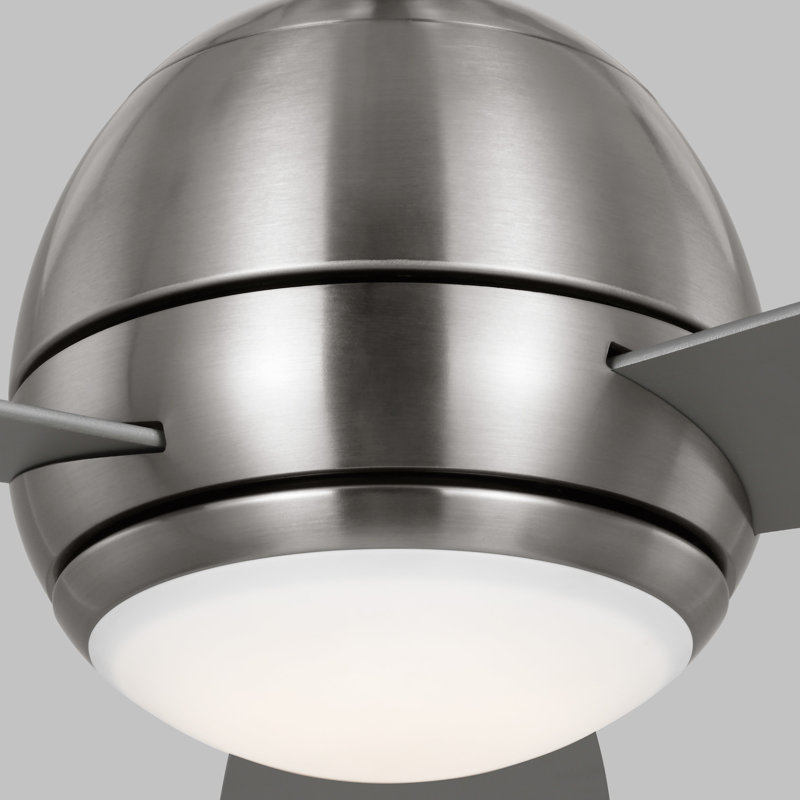 Erina 52'' Ceiling Fan with LED Lights, Silver, Brushed Steel