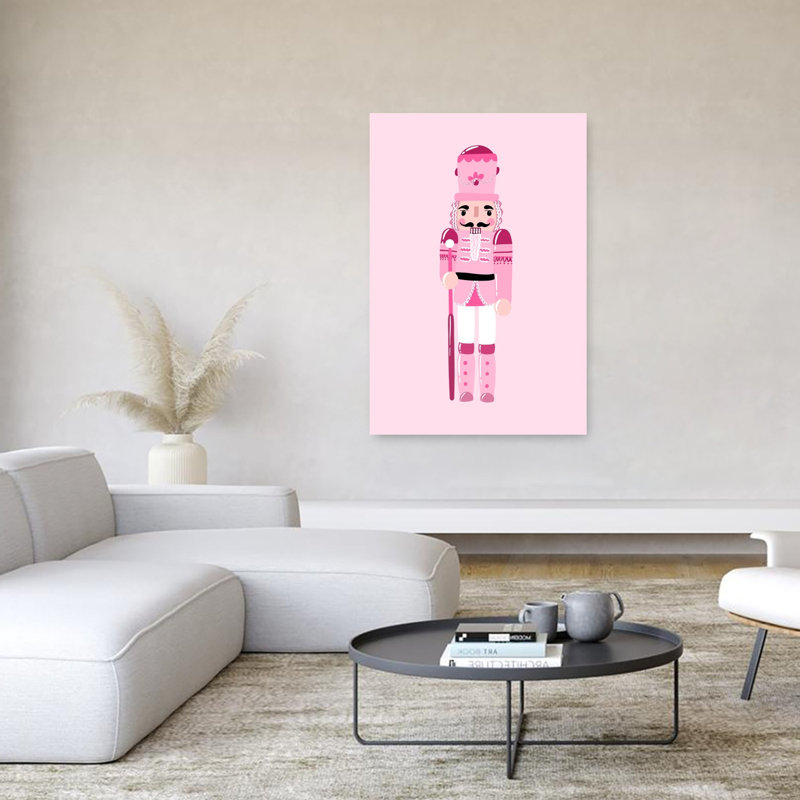 Pink Nutcracker Charm Classic Delicate Elegant Wall Art Print 1 Piece Wrapped Canvas Wall Art, 152.4cm H x 101.6cm W