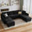 Tremee U Shaped Modular Velvet Sectional Couch-86786413