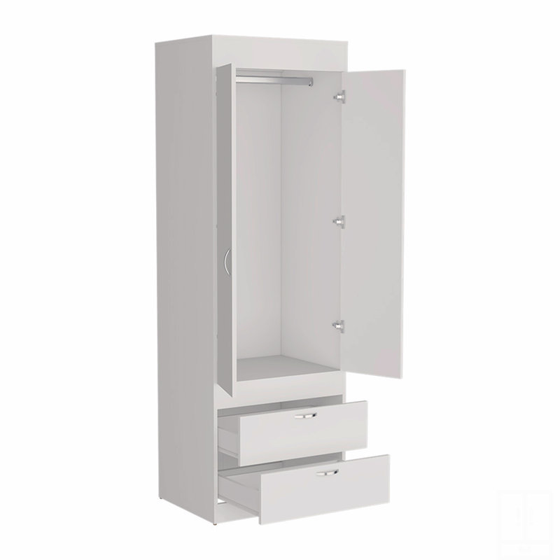 Armoire, deux tiroirs, Blanc
