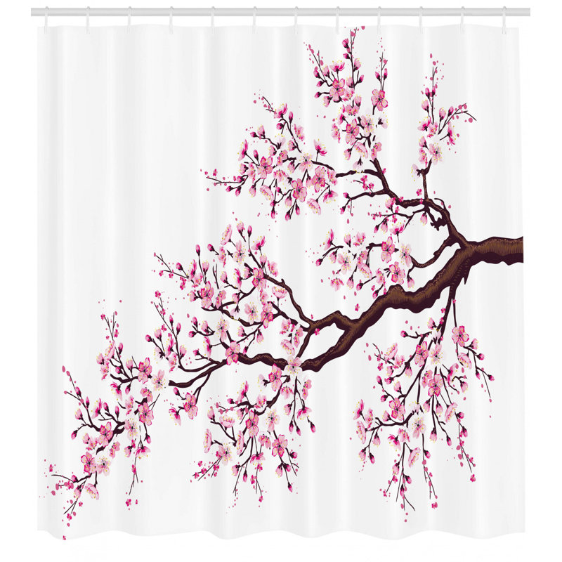Ensemble de rideau de douche japonais + crochets, H 75 po x l 69 po