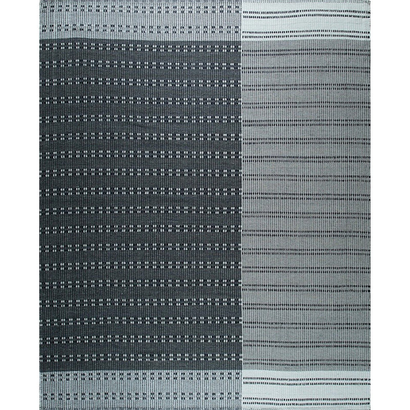 Tapis contemporain en laine et coton tissés à plat Shenae, Rectangle 9 pi x 12 pi
