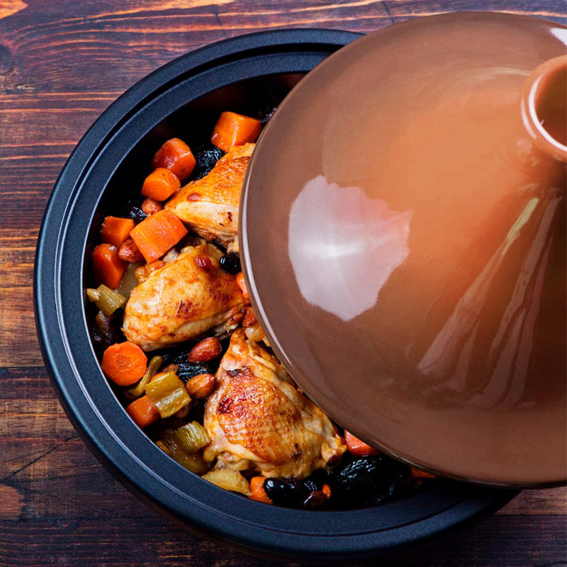 Tajine rond en fonte antiadhésive Kook, Brun