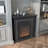Drak Gray Solid Wood Electric Fireplace-1289222228