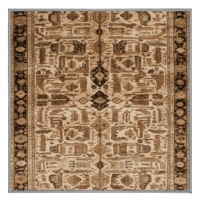 Machine Washable Persian Brown Area Rug