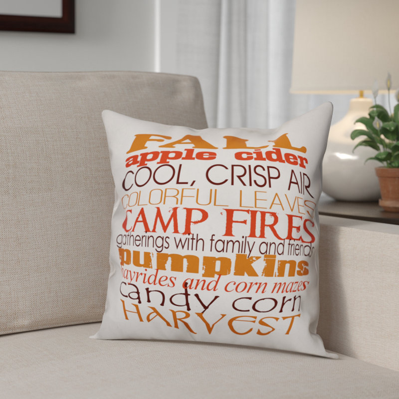 Favorite Fall Things Throw Pillow, Indoor