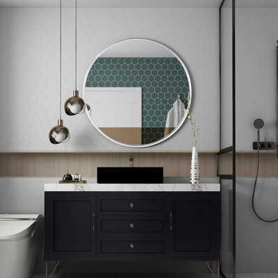 Miroir rond en métal
