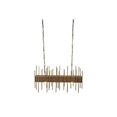 Lustre rustique en bois et métal