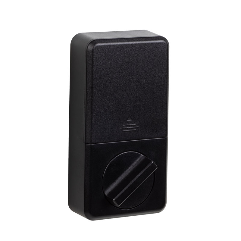 Verrou de sûreté à clavier électronique, rond, noir mat, Dos plat