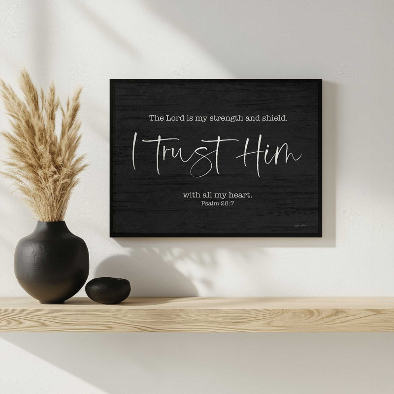 «I Trust him» par Annie Lapoint, reproduction d'art, L 16 po x H 12 po, Noir, Impression encadrée