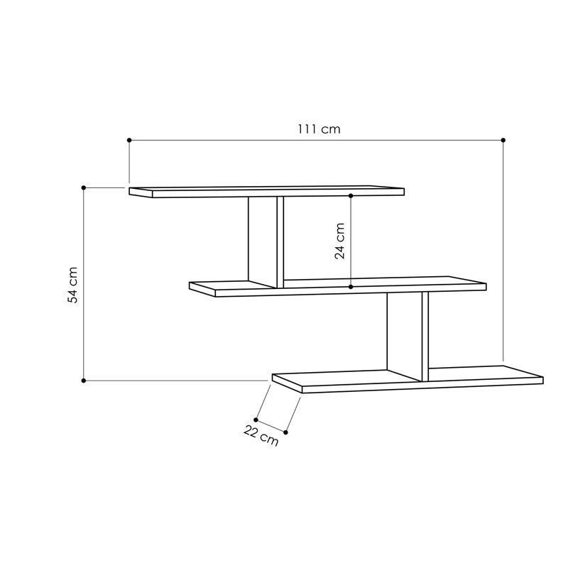 Argelia 4 Piece Floating Shelf, Antracite